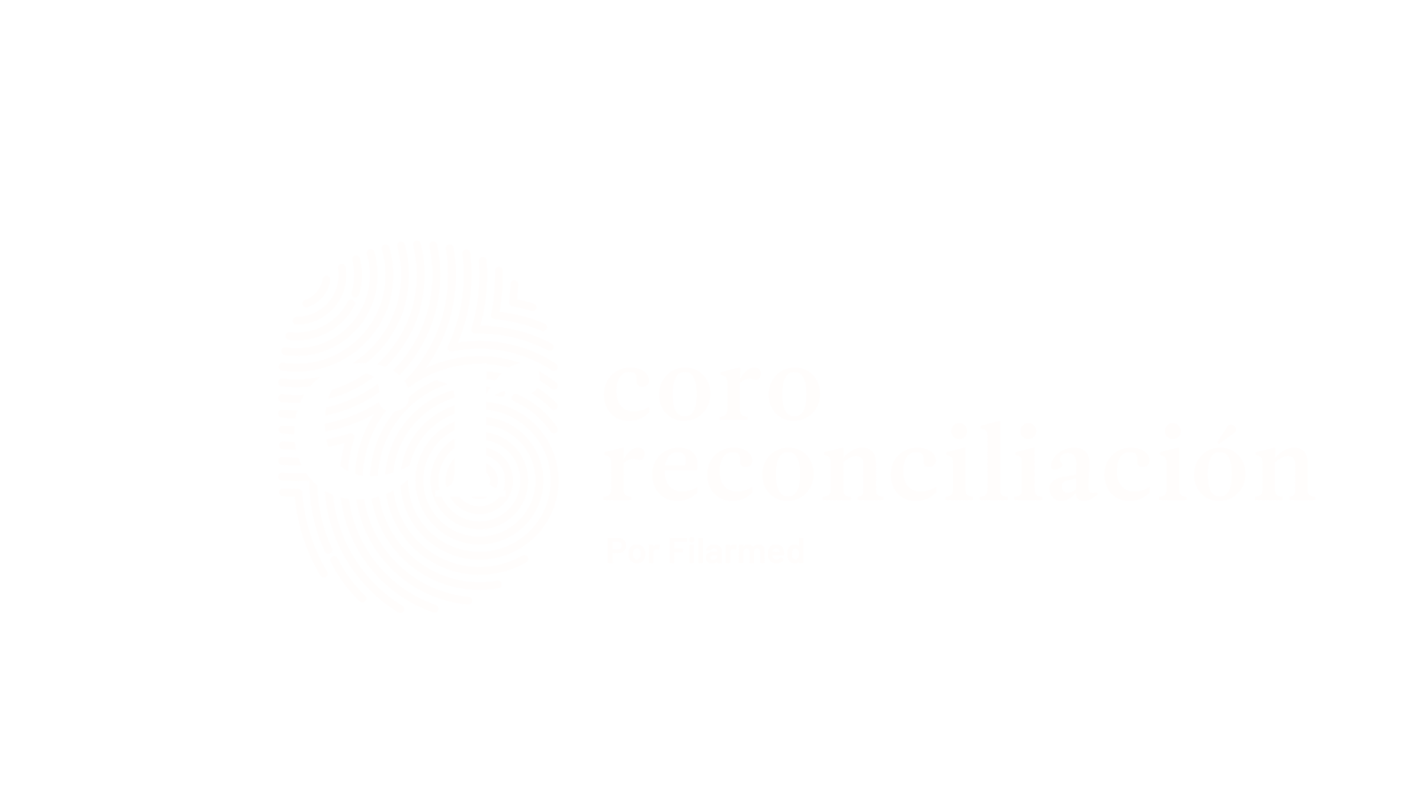 Logo del programa Coro reconciliación en blanco